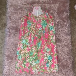 Pink and Green floral print Lilly Pulitzer dress.